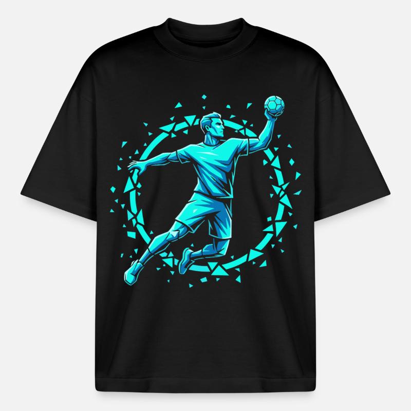 Handball Leidenschaft Hitze Training Geschenk - Boxy Heavyweight Unisex Organic T-Shirt von Stanley/Stella - Schwarz