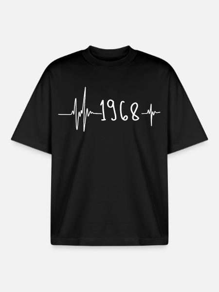1968 - Boxy Heavyweight Unisex Organic T-Shirt von Stanley/Stella - Schwarz