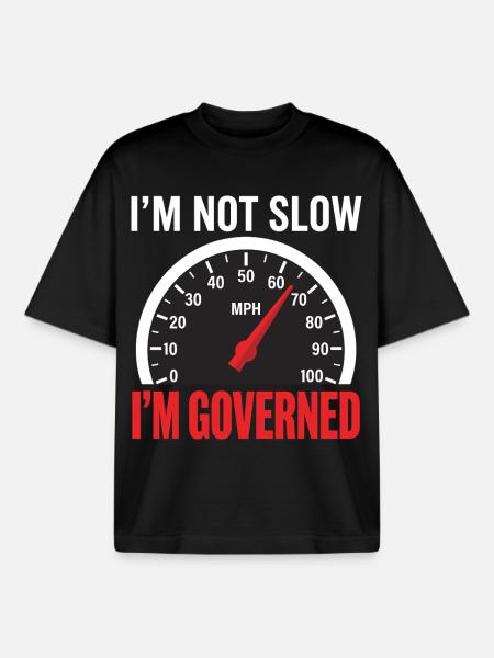 Governed Funny Trucker Truck Driver - Boxy Heavyweight Unisex Organic T-Shirt by Stanley/Stella - black