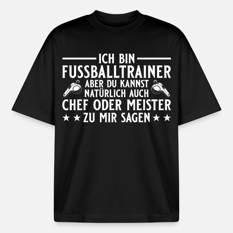 Fußballtrainer Chef oder Meister - Boxy Heavyweight Unisex Organic T-Shirt von Stanley/Stella - Schwarz
