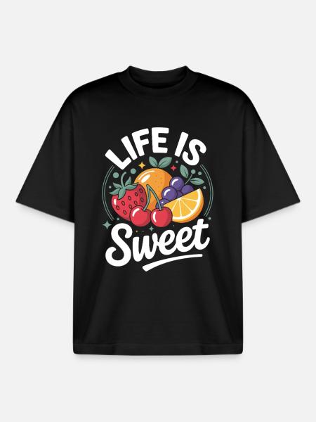 La vie est douce - T-shirt unisexe boxy épais biologique Stanley/Stella - noir