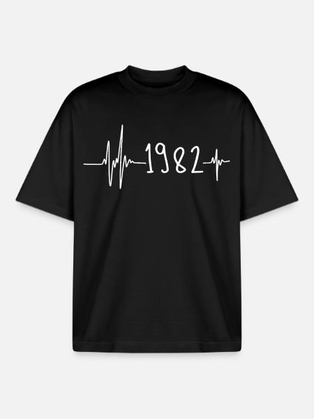 1982 - T-shirt unisexe boxy épais biologique Stanley/Stella - noir