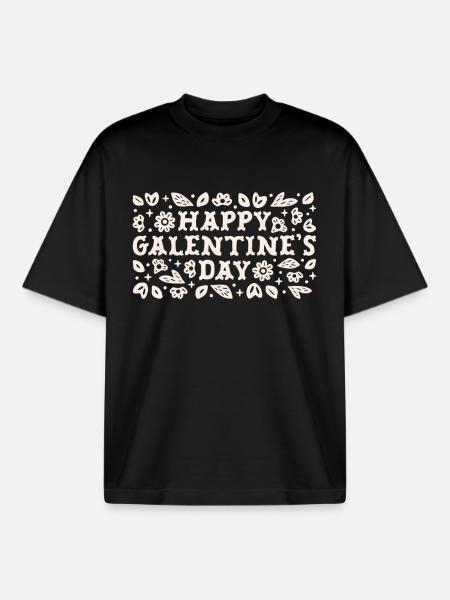 Frohen Galentine's Day, Freunde, Valentinsgrüße, - Boxy Heavyweight Unisex Organic T-Shirt von Stanley/Stella - Schwarz