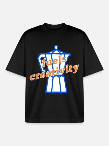 Coffee Creativity - Boxy Heavyweight Unisex Organic T-Shirt by Stanley/Stella - black