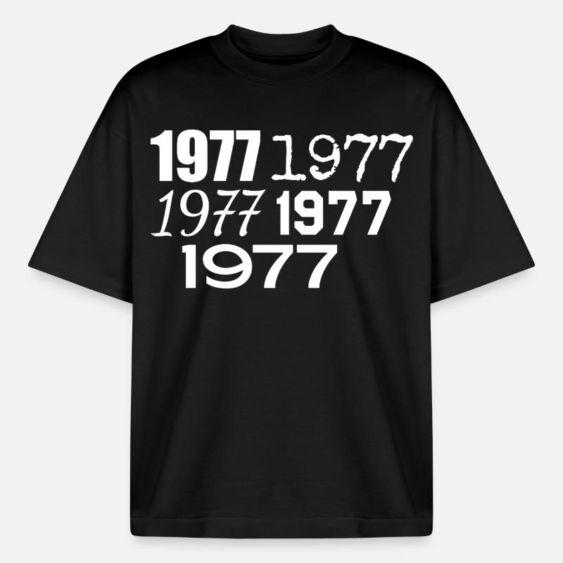 1977 - Boxy Heavyweight Unisex Organic T-Shirt von Stanley/Stella - Schwarz