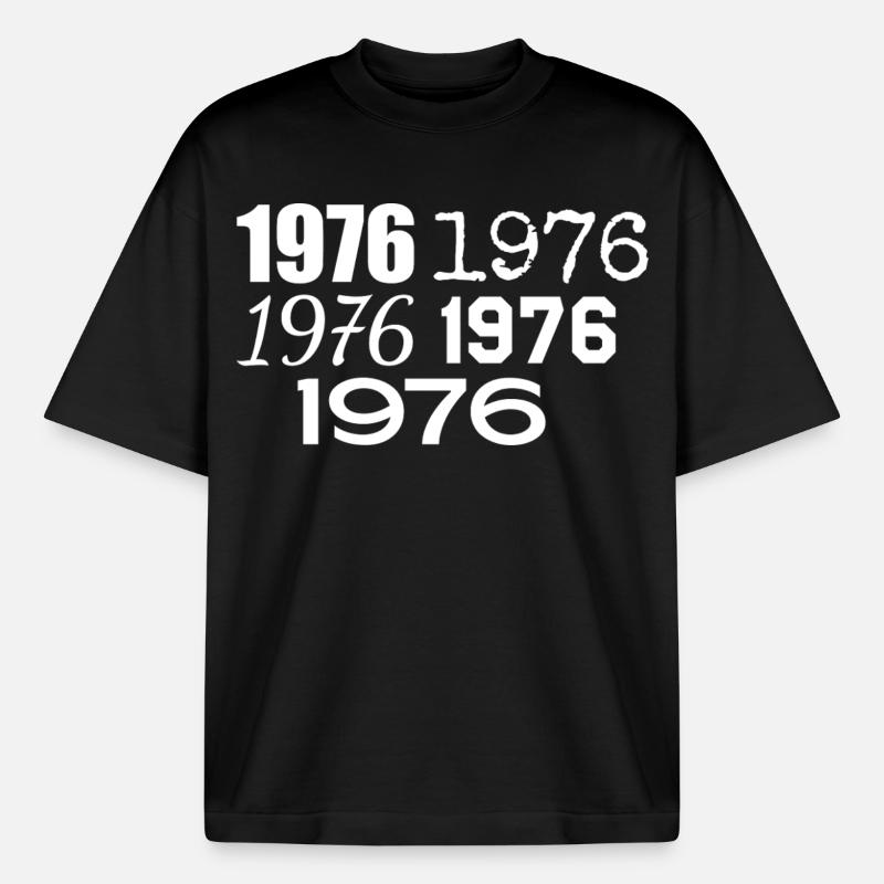 1976 - Boxy Heavyweight Unisex Organic T-Shirt by Stanley/Stella - black