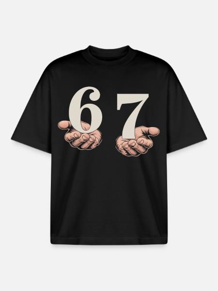 6-7 Gen Alpha Meme | Slanghumor-trenden - Stanley/Stella unisex boxy heavyweight T-shirt økologisk - sort
