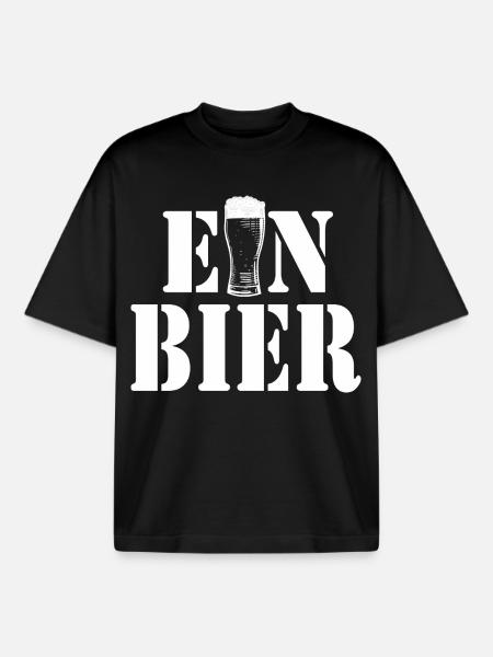 Ein Bier Glas-Logo Typografie - Boxy Heavyweight Unisex Organic T-Shirt von Stanley/Stella - Schwarz