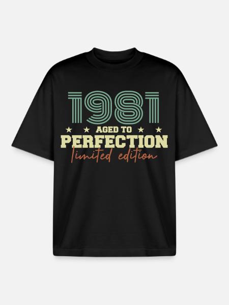 1981 - Boxy Heavyweight Unisex Organic T-Shirt von Stanley/Stella - Schwarz