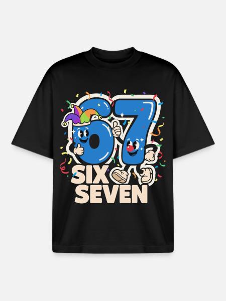 67 Six Seven 6-7 Karnevalskostume Italien Sjovt - Stanley/Stella unisex boxy heavyweight T-shirt økologisk - sort