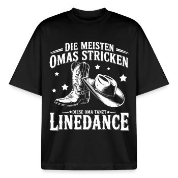Oma tanzt LineDance - Boxy Heavyweight Unisex Organic T-Shirt von Stanley/Stella - Schwarz - Vorne - AI Model Male 185 light (185cm) & AI Model Female 172 dark (172cm)
