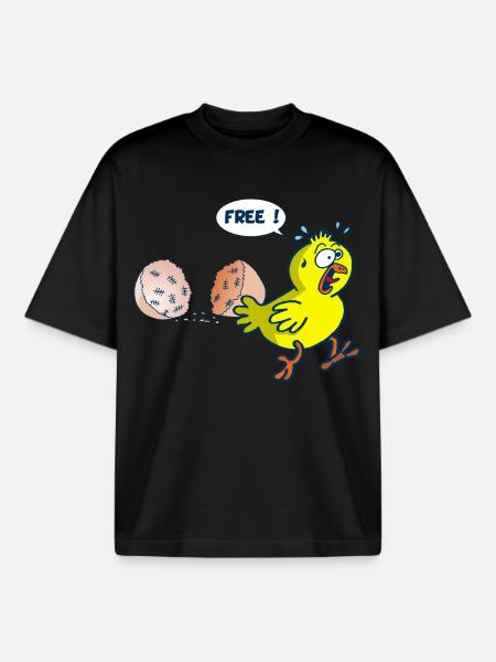 The release of the chick - Boxy Heavyweight Unisex Organic T-Shirt by Stanley/Stella - black