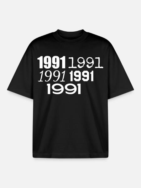 1991 - Boxy Heavyweight Unisex Organic T-Shirt by Stanley/Stella - black
