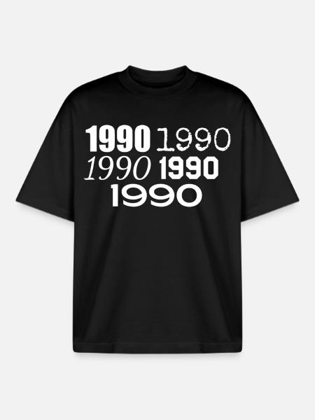 1990 - Boxy Heavyweight Unisex Organic T-Shirt by Stanley/Stella - black