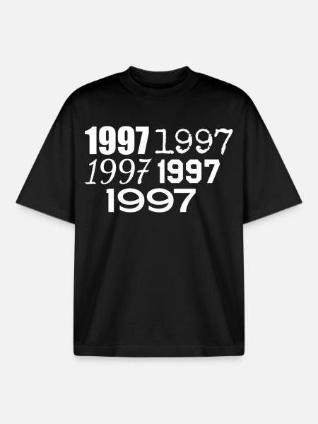 1997 - Boxy Heavyweight Unisex Organic T-Shirt by Stanley/Stella - black