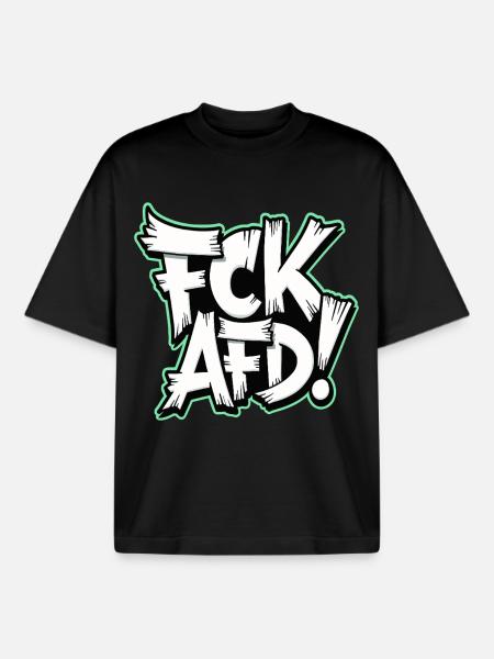 FCK AFD politisches Statement gegen Rechts - Boxy Heavyweight Unisex Organic T-Shirt von Stanley/Stella - Schwarz