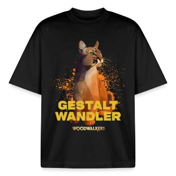 Woodwalkers Film Gestaltwandler  - Boxy Heavyweight Unisex Organic T-Shirt von Stanley/Stella - Schwarz - Vorne - AI Model Male 185 light (185cm) & AI Model Female 172 dark (172cm)