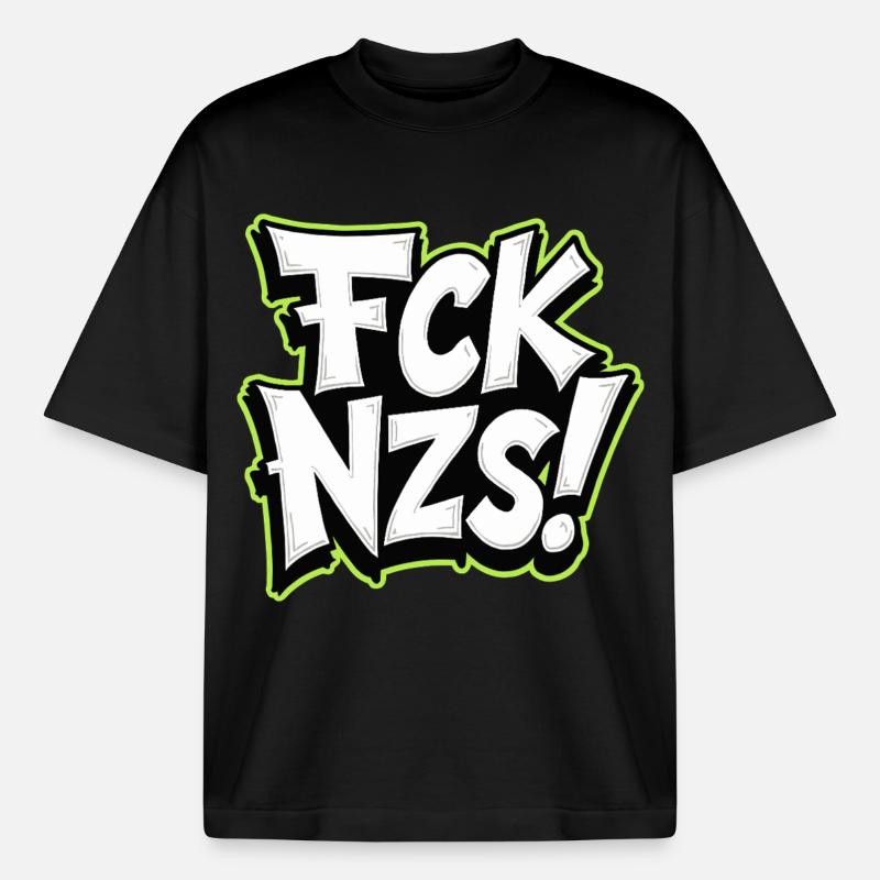 FCK NZS Statement gegen Rassismus - Boxy Heavyweight Unisex Organic T-Shirt von Stanley/Stella - Schwarz