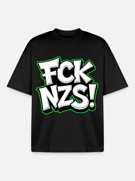 FCK NZS Statement against Racism - Boxy Heavyweight Unisex Organic T-Shirt by Stanley/Stella - black