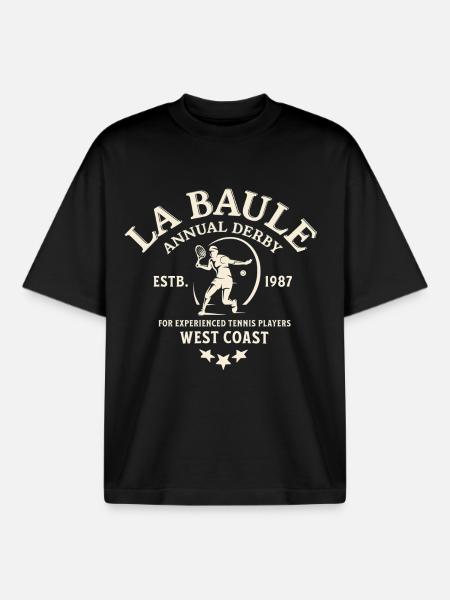 La Bale Derby Tennis West Coast - Boxy Heavyweight Unisex Organic T-Shirt by Stanley/Stella - black