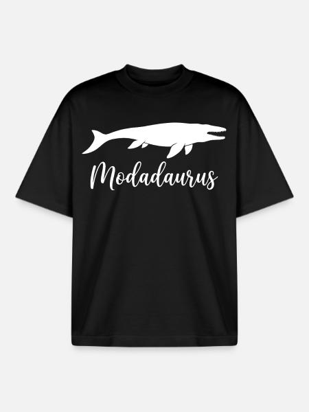 Modadaurus Mosasaurus Dinosaur Dad - T-shirt unisexe boxy épais biologique Stanley/Stella - noir