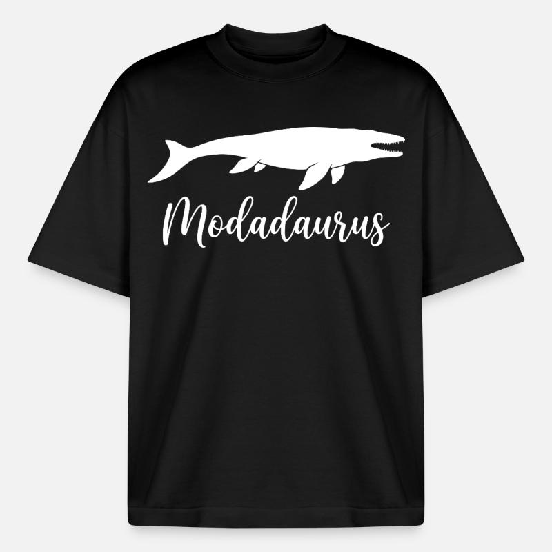 Modadaurus Mosasaurus Dinosaurier-Vater - Boxy Heavyweight Unisex Organic T-Shirt von Stanley/Stella - Schwarz