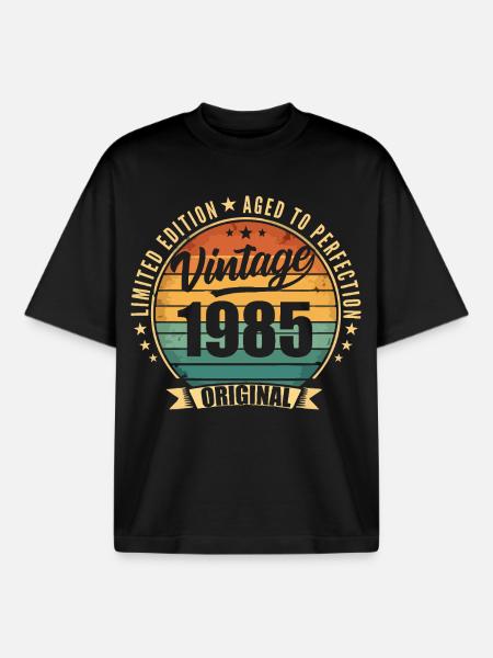 Limitierte Jubiläumsausgabe von 1985 - Boxy Heavyweight Unisex Organic T-Shirt von Stanley/Stella - Schwarz
