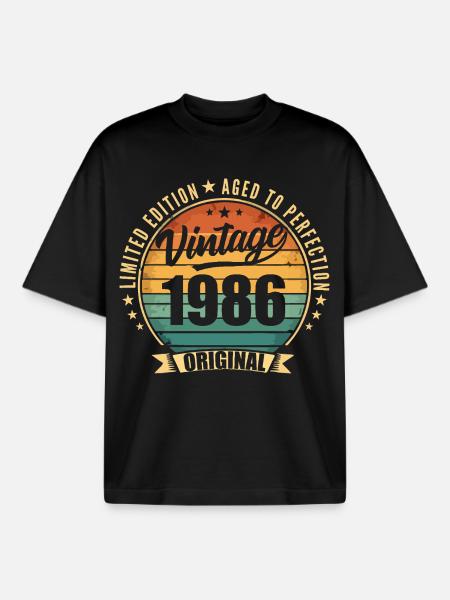 Limitierte Jubiläumsausgabe von 1986 - Boxy Heavyweight Unisex Organic T-Shirt von Stanley/Stella - Schwarz