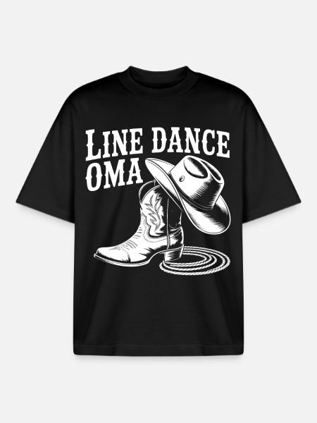 Line Dance Granny Cowboy Boots - Boxy Heavyweight Unisex Organic T-Shirt by Stanley/Stella - black
