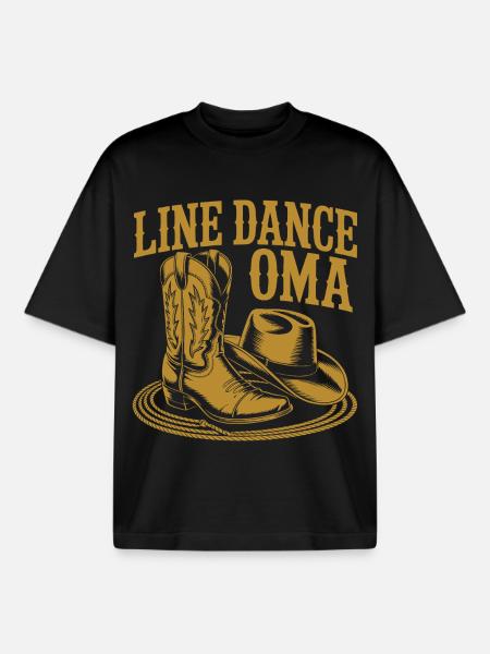 Line Dance Granny Boots Hat - Boxy Heavyweight Unisex Organic T-Shirt by Stanley/Stella - black