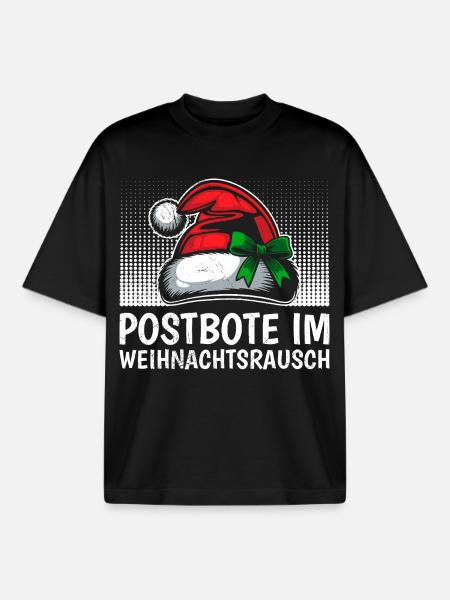 POSTBOTE IM WEIHNACHTSRAUSCH Lustiges - Boxy Heavyweight Unisex Organic T-Shirt von Stanley/Stella - Schwarz