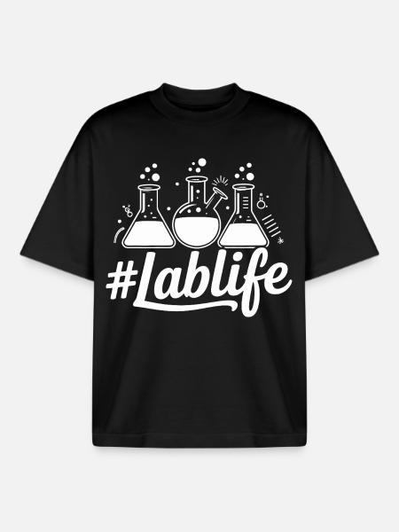 LabLife Mug Illustration - Boxy Heavyweight Unisex Organic T-Shirt by Stanley/Stella - black