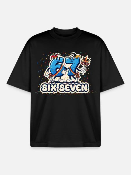 67 Six Seven Meme Costume Carnival Carnival 6 7 - Boxy Heavyweight Unisex Organic T-Shirt by Stanley/Stella - black
