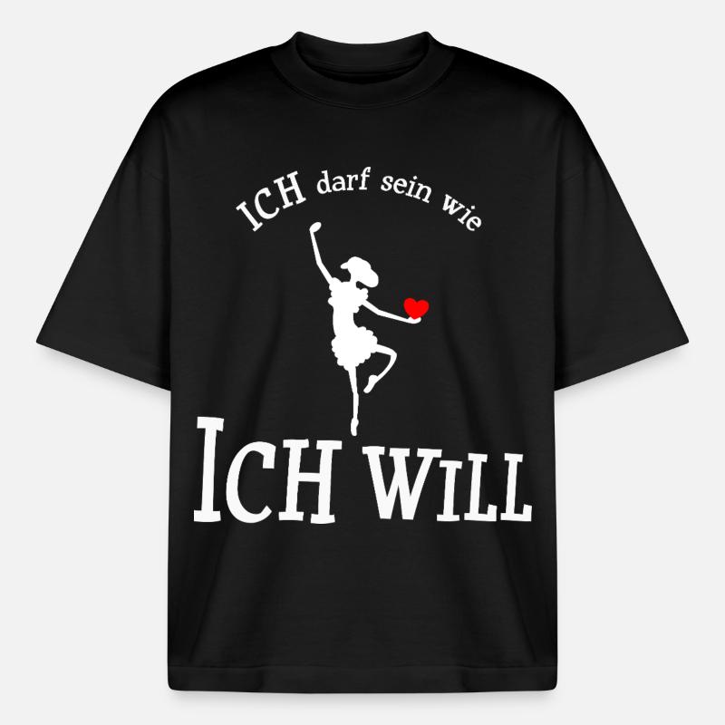 Ich darf sein wie ich will - Boxy Heavyweight Unisex Organic T-Shirt von Stanley/Stella - Schwarz