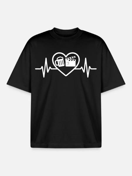 Herzbier-Kino-Humor - Boxy Heavyweight Unisex Organic T-Shirt von Stanley/Stella - Schwarz