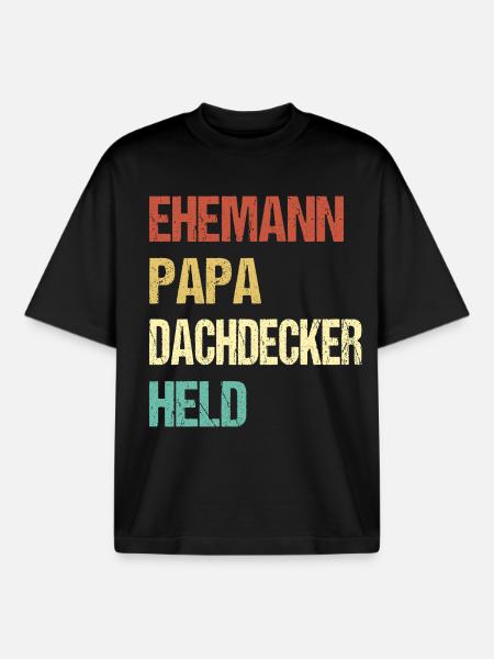 Roofer Dad - Boxy Heavyweight Unisex Organic T-Shirt by Stanley/Stella - black