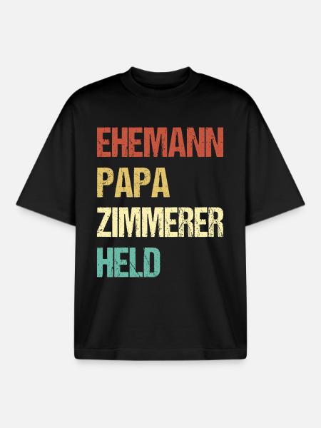 Zimmerer Papa - Boxy Heavyweight Unisex Organic T-Shirt von Stanley/Stella - Schwarz