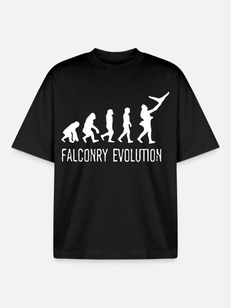 Evolution of Falconry - Boxy Heavyweight Unisex Organic T-Shirt by Stanley/Stella - black