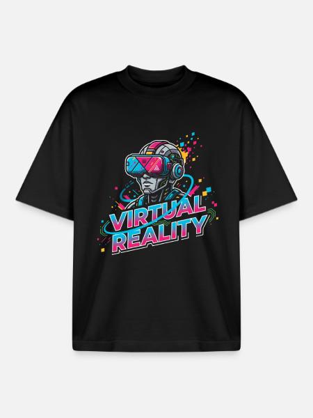 Virtual Reality SciFi - Boxy Heavyweight Unisex Organic T-Shirt by Stanley/Stella - black