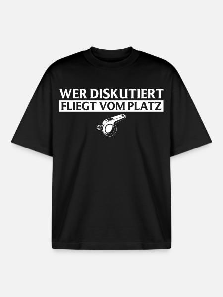Referee - Who discusses flies referee - Boxy Heavyweight Unisex Organic T-Shirt by Stanley/Stella - black