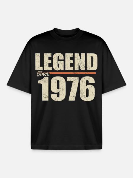 Birthday 1976 | Legend since 1976 - Boxy Heavyweight Unisex Organic T-Shirt by Stanley/Stella - black