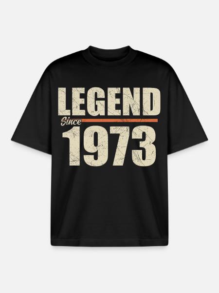 Birthday 1973 | Legend since 1973 - Boxy Heavyweight Unisex Organic T-Shirt by Stanley/Stella - black