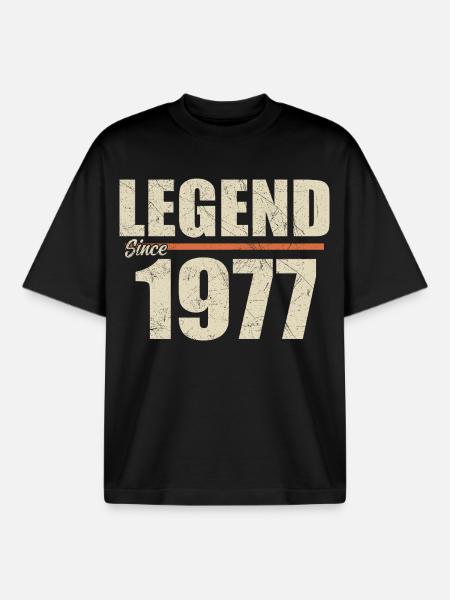 Birthday 1977 | Legend since 1977 - Boxy Heavyweight Unisex Organic T-Shirt by Stanley/Stella - black