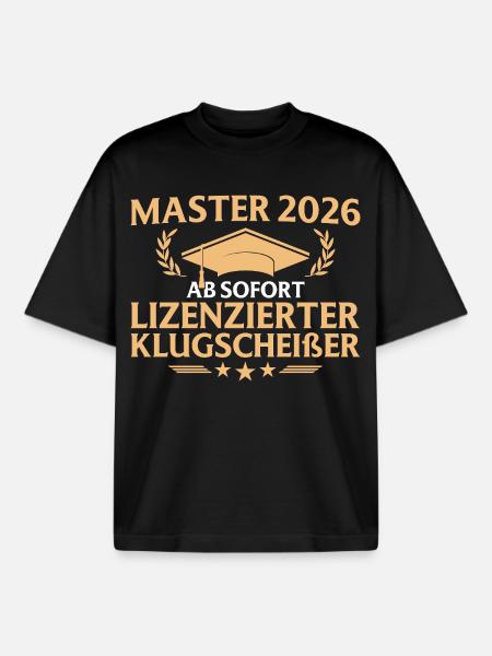 Master 2026 Final Exam Passed - Boxy Heavyweight Unisex Organic T-Shirt by Stanley/Stella - black