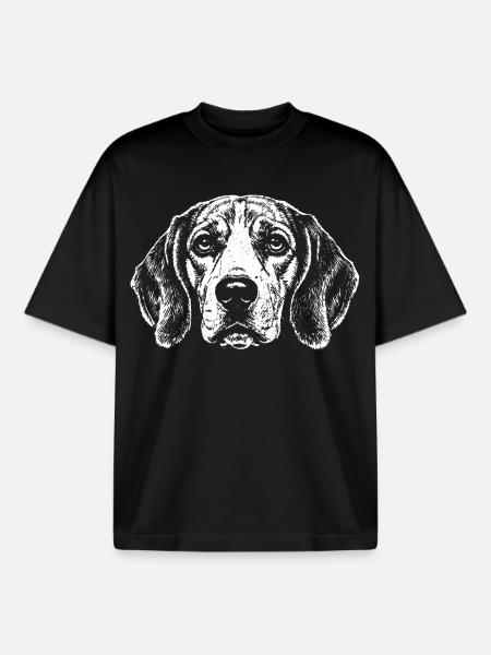Original Beagle Dog Breed Design - Boxy Heavyweight Unisex Organic T-Shirt by Stanley/Stella - black