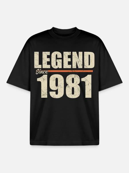 Awesome since 1981 - Boxy Heavyweight Unisex Organic T-Shirt by Stanley/Stella - black