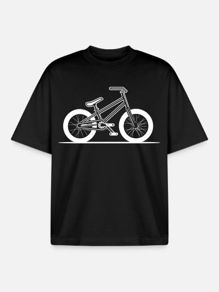 BMX Bike Drawing - Boxy Heavyweight Unisex Organic T-Shirt by Stanley/Stella - black