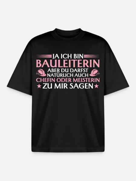 Bauleiterin Chefin oder Meisterin - Bauherrin - Boxy Heavyweight Unisex Organic T-Shirt by Stanley/Stella - black