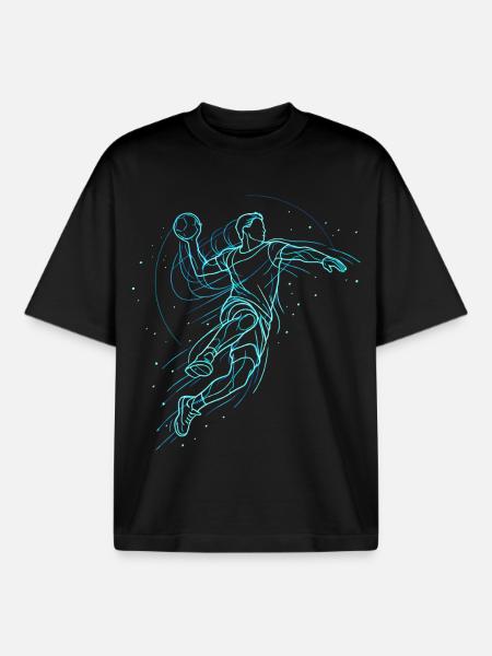 Handball Handball Player Gift - Boxy Heavyweight Unisex Organic T-Shirt by Stanley/Stella - black