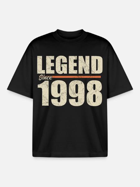 Birthday 1998 | Legend since 1998 - Boxy Heavyweight Unisex Organic T-Shirt by Stanley/Stella - black
